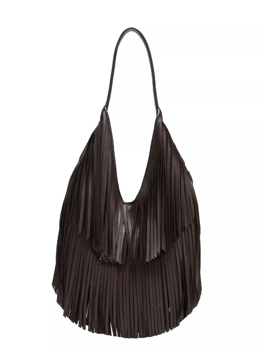 Brown Fringe Shopper Bag